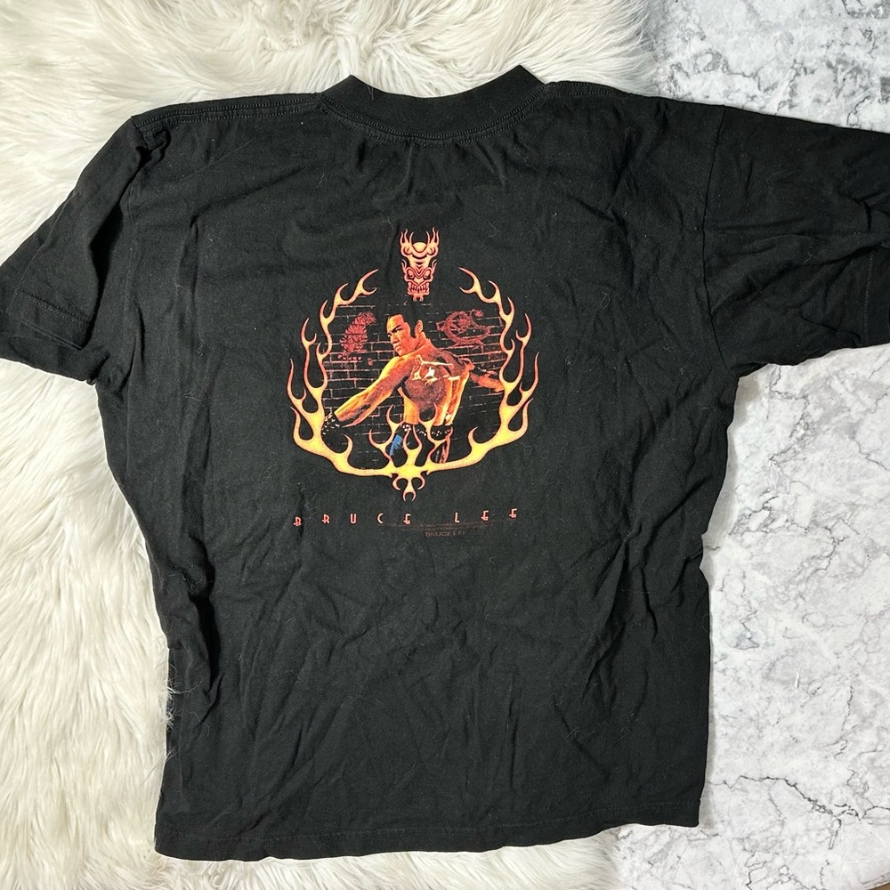 Bruce Lee Vintage 90s Giant Tag Black Graphic Men's Shirt XL